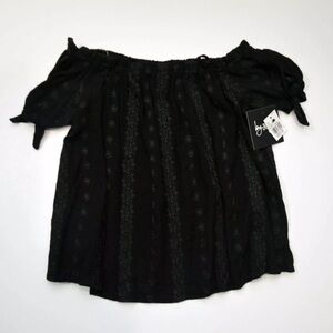 Off the shoulder blouse women’s black top NWT Size Medium
